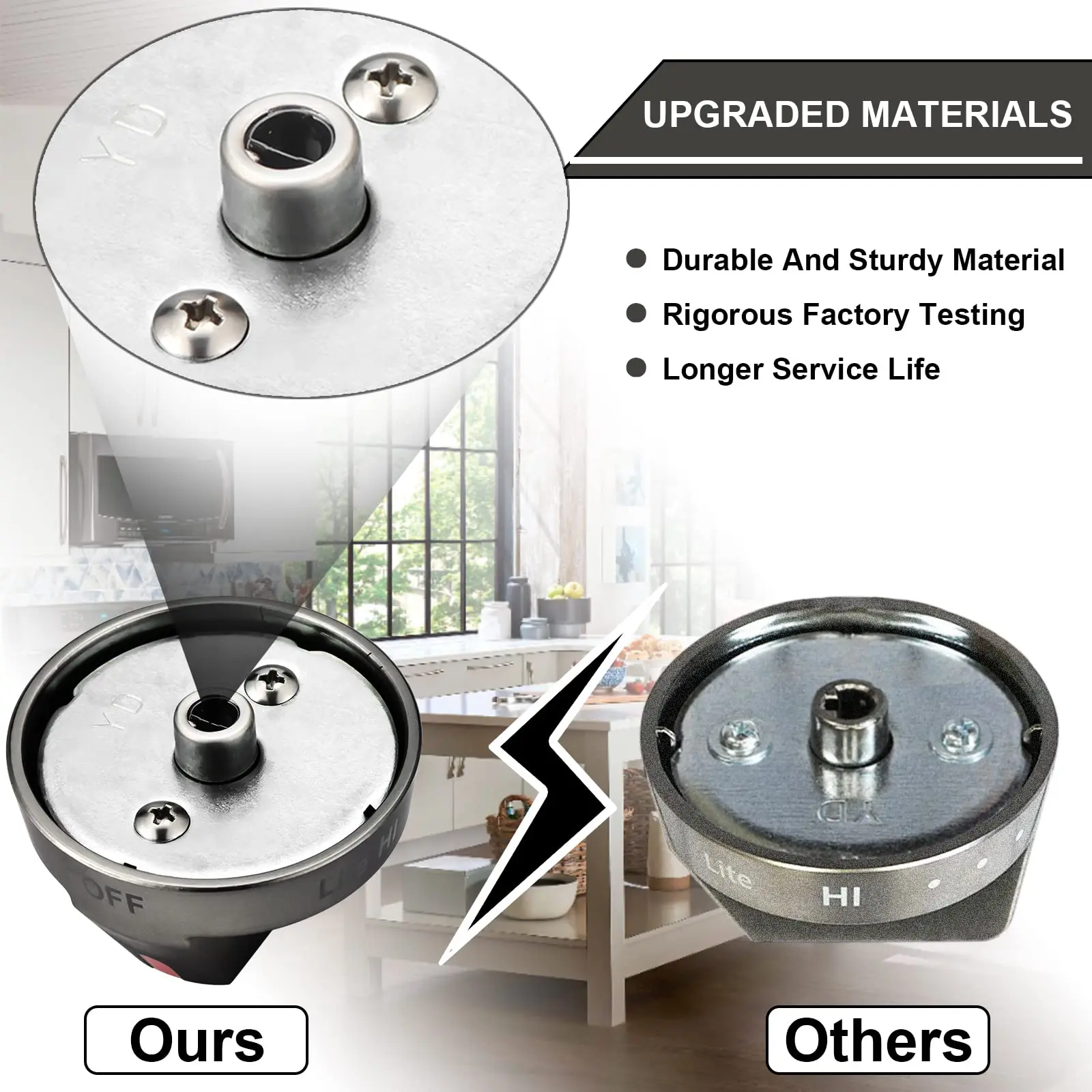 DG64-00473B Black Stove Knobs Replacements Gas Burner Knobs Fit NX58M6850SG NX58H5600SS NX58H5650WS NX58J7750SS Top Knobs