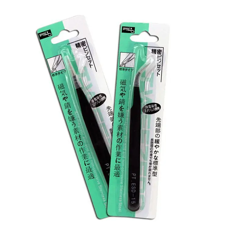 Лидер продаж, многофункциональные щипцы, антистатические изогнутые прямые Esd пинцеты из нержавеющей стали, черный ремонт, оптовая продажа