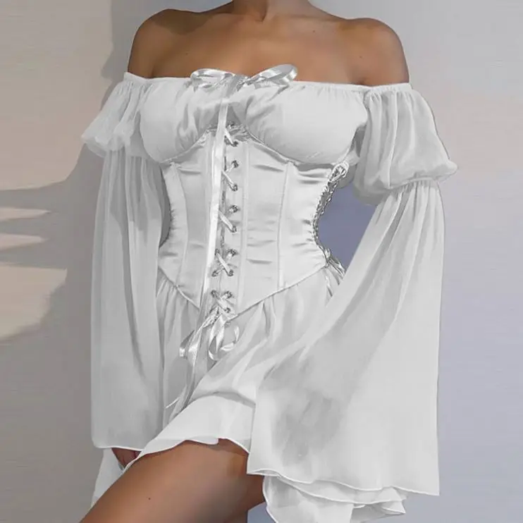 Vintage Woman Waist Corset Lace Up Front Women Satin Corset Belts For Dress