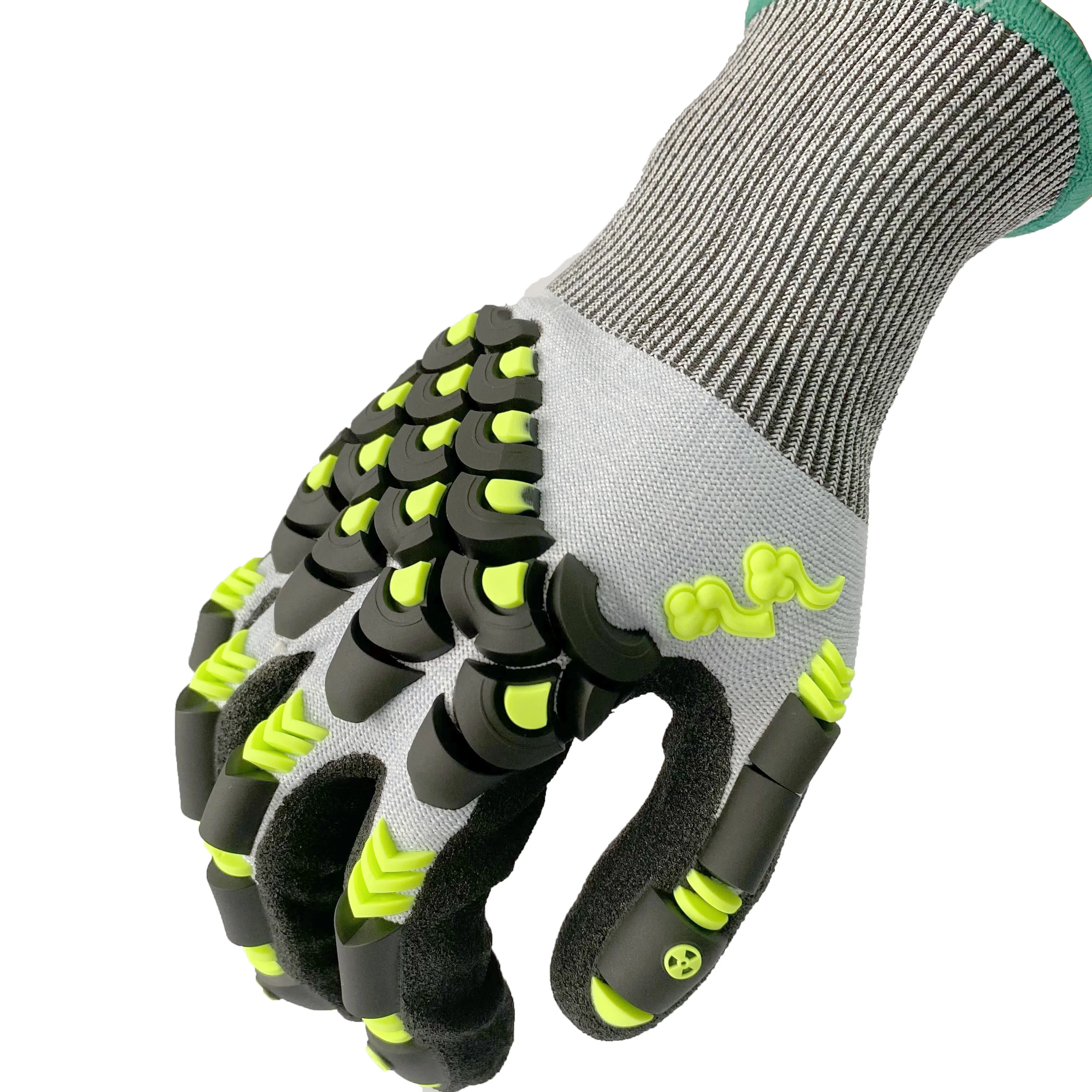 Sandy Nitrile Coated seamless welding Anti- impact TPR custom logo Anti-cut safety glove for work mechanic