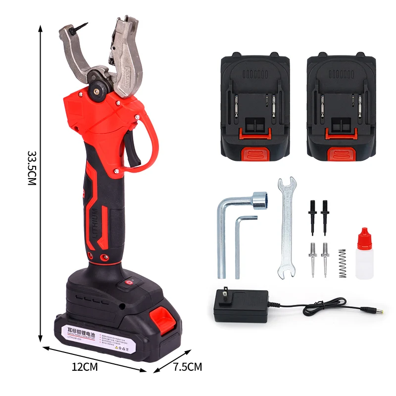 Split Type Electric Cattle Sheep and Pig Ear Tag Mounting Pliers Black Red Splicing Animal Applicator