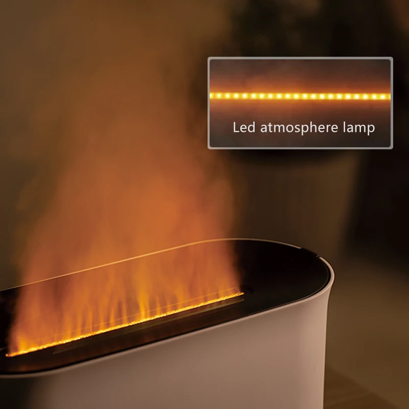 2 in 1 warm and cool mist home use room ultrasonic aromatherapy diffuser 2L top fill smart flame fire electric air humidifier