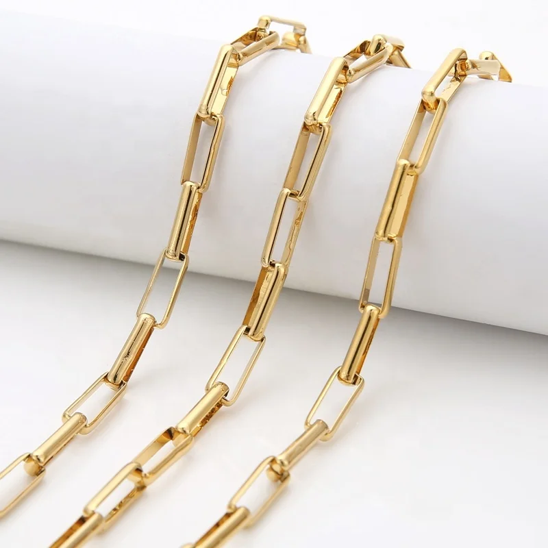 Stainless Steel 5*14mm Loose Long Box Chains Sell By Meter for DIY Jewelry Making Bracelet Necklace Findings Supply Accessories