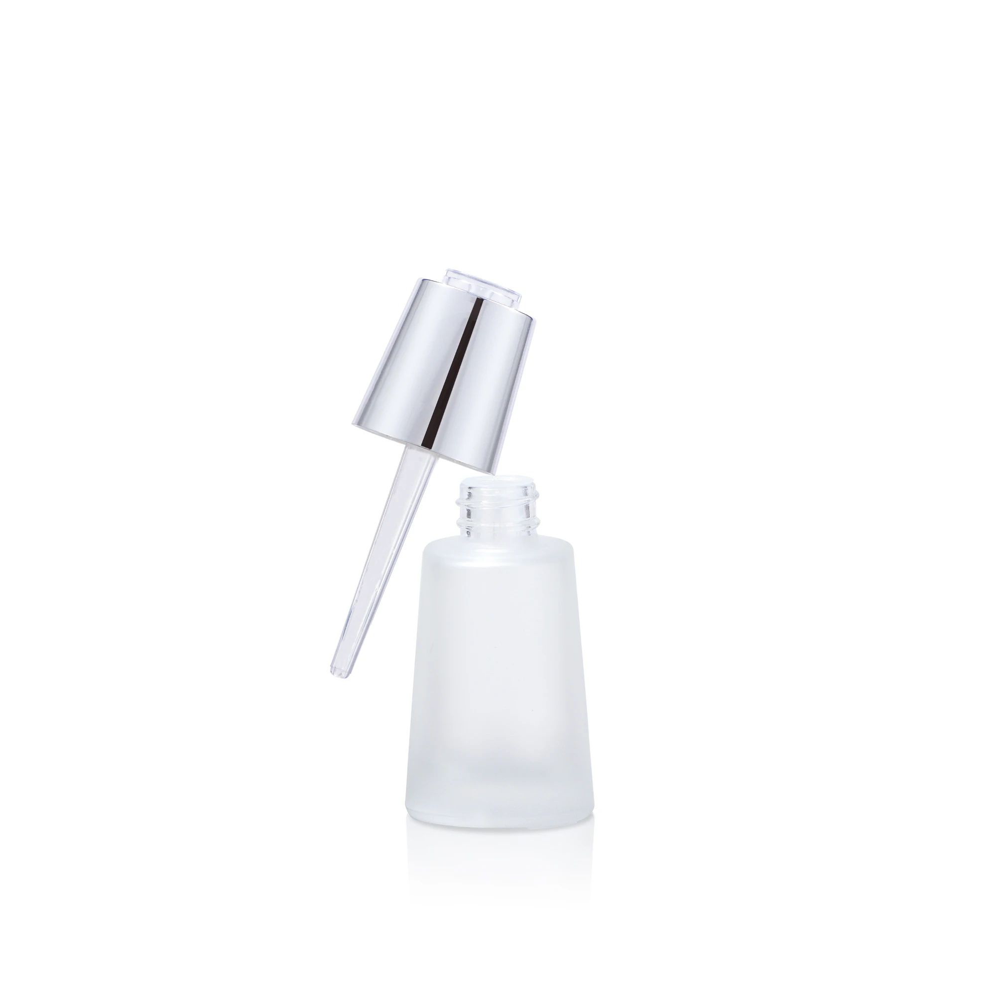 
Wholesale Frosted Conical Flat Shoulder Essence Bottle 35ML Original Essential Oil Bottle Press Dropper Glass Bottle 