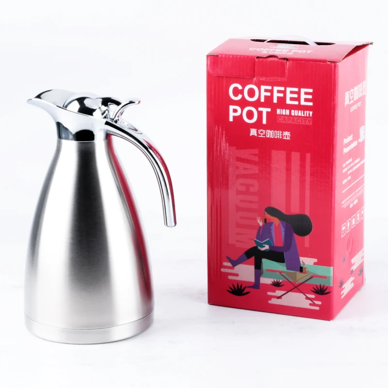 Hot And Cold Water Insulated Bottle Vacuum Flask Coffee Carafe Pot Thermos Stainless Steel