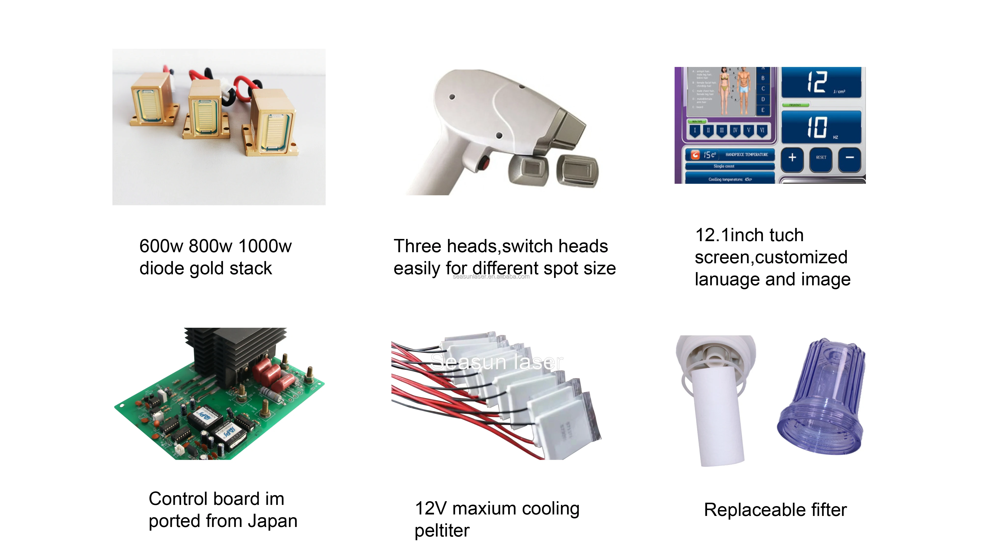 High Power Laser Diode 808nm  Spare Parts for 600W 900W 1200W Hair Removal Machine Assembling
