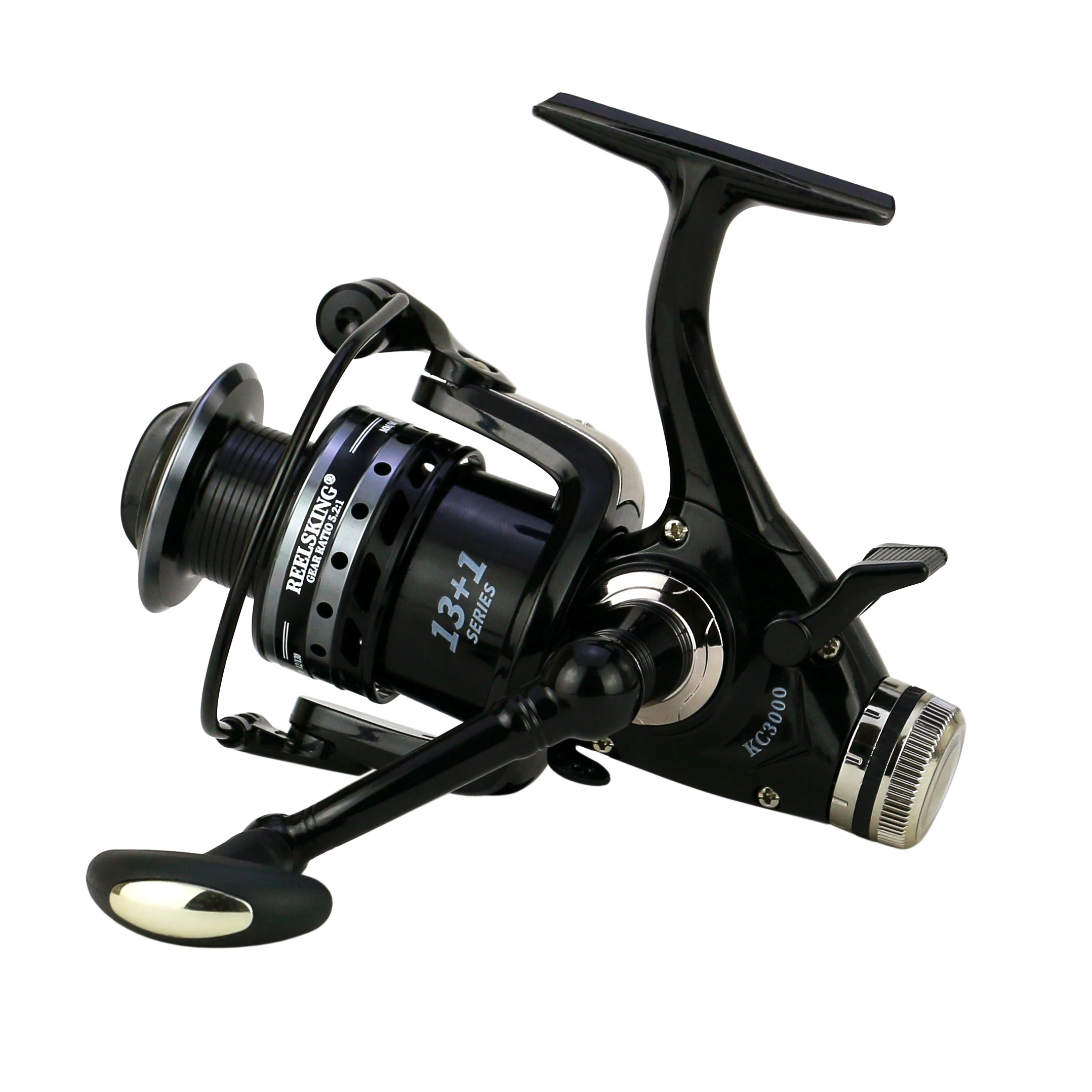 13+1BB Professional manufacture spinning reel carp Double Brake Design classic bait runner carp reels baratos carretes pesca