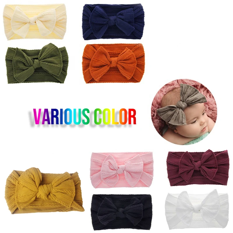2021 New Fabric Hair Accessories Elastic Cotton Hair Accessories Baby Flowers Hair Band Top Kont Bow Ribbon Makeup Headbands