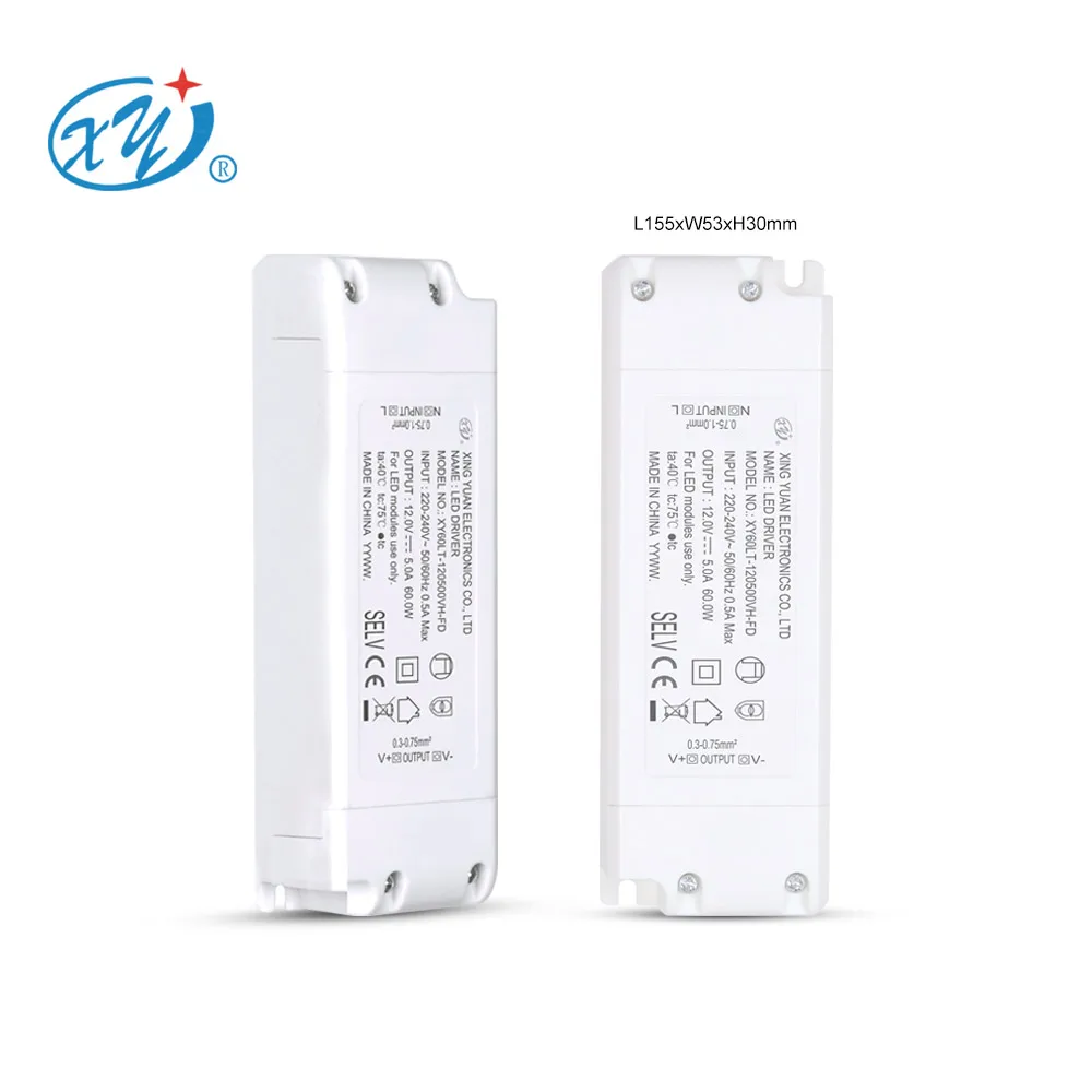 5-60w 5-36VDC 300ma no-fliceker constant voltage hight PF led driver panel downlight light strip light power supply