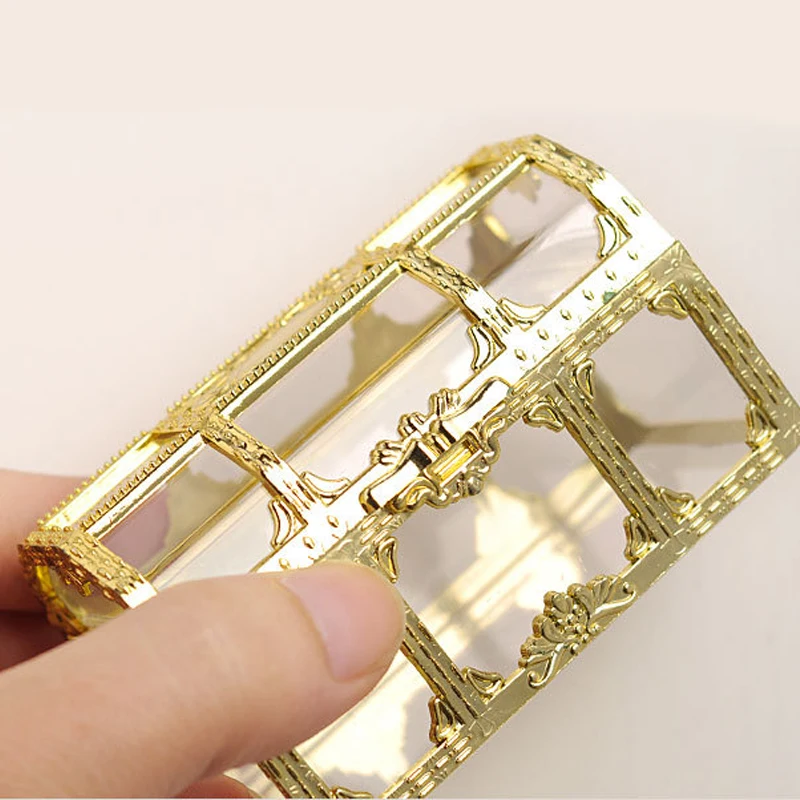 wholesale Golden plastic candy boxes for Chocolate with windows