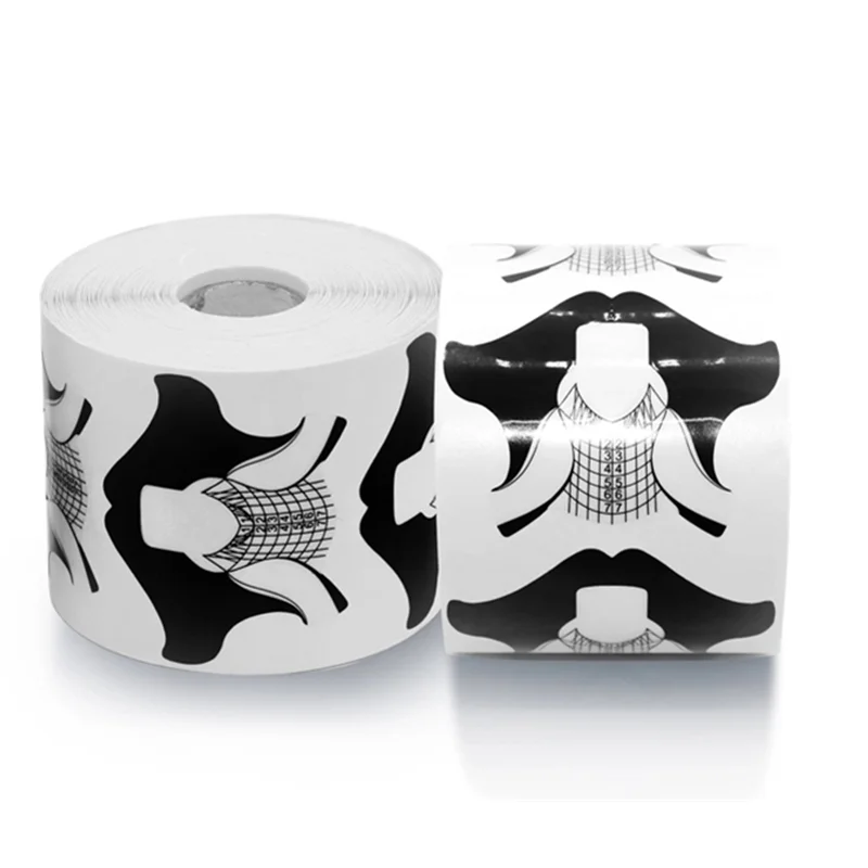 Strong Glue Extra Long Extension Acrylic Nail Forms 300pcs Paper Nail Form with 200g paper