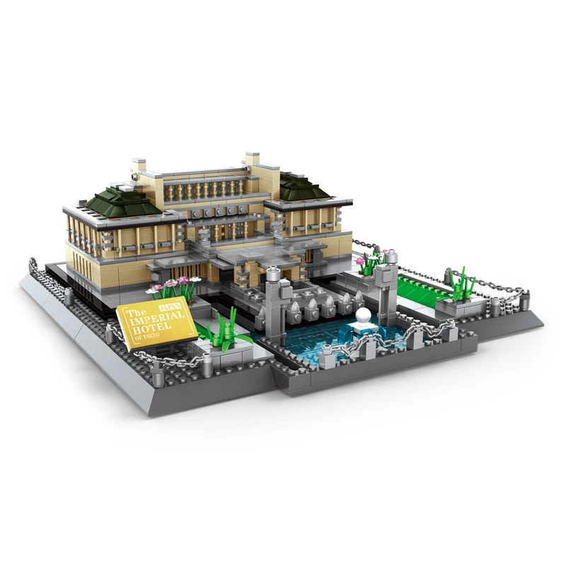 5226 World Famous Custom Building Blocks Japan Tokyo Imperial Hotel DIY Assemble Educational Building Block Toys for Kids Gift