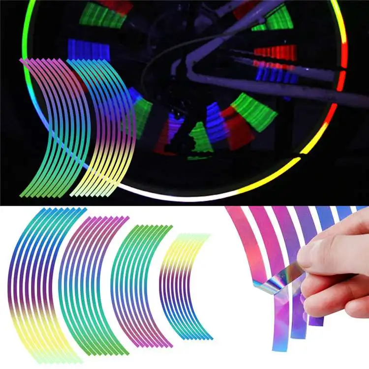 Wholesale 10-18 Inch Tire Auto Parts Wheel Sticker Reflective Rim Stripe Tape