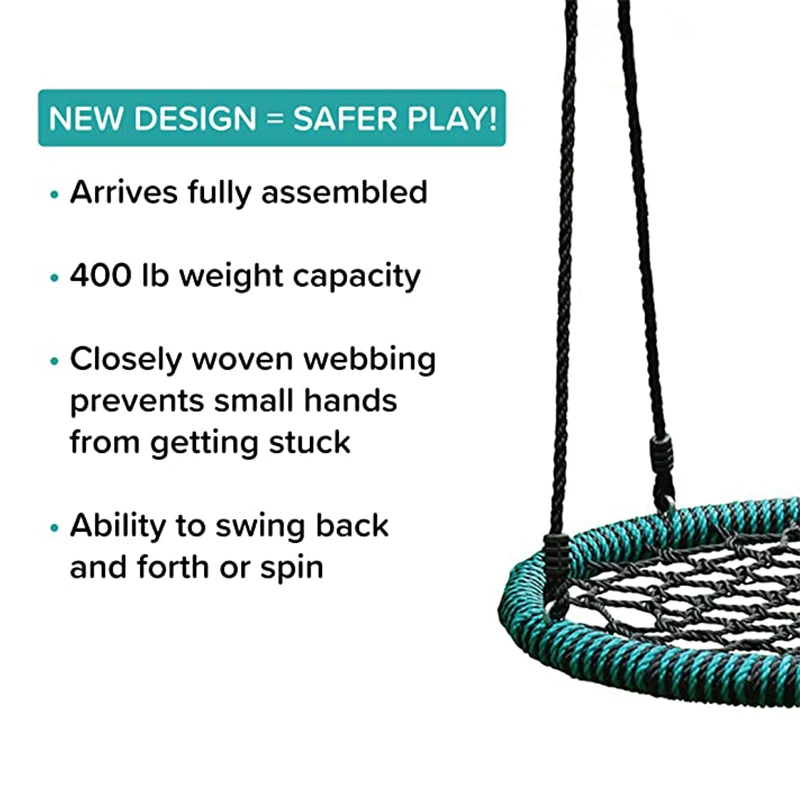 ZOSHINE indoor and outdoor swing Customized Garden Nest swing Multi-Strand Ropes Colorful Safe Saucer Tree Swing