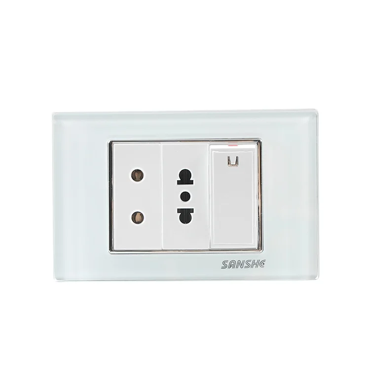 SANSHE Families Universal Sockets Switch China modern glass switches and sockets