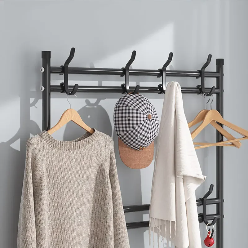 Display shoe rack 5 layers modern entryway furniture shoe hanging storage stands shelf with cloth hangers