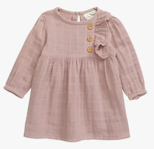 layer ruffle flutter pink plaid short sleeve frocks newborn linen clothes kid fashion boutique dress