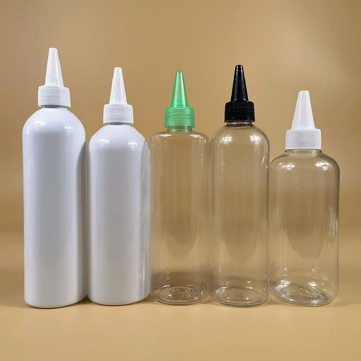 4oz 120ml Pet Plastic squeeze applicator bottle with a twist lid 120 ml Squeeze hair oil Bottles with lid