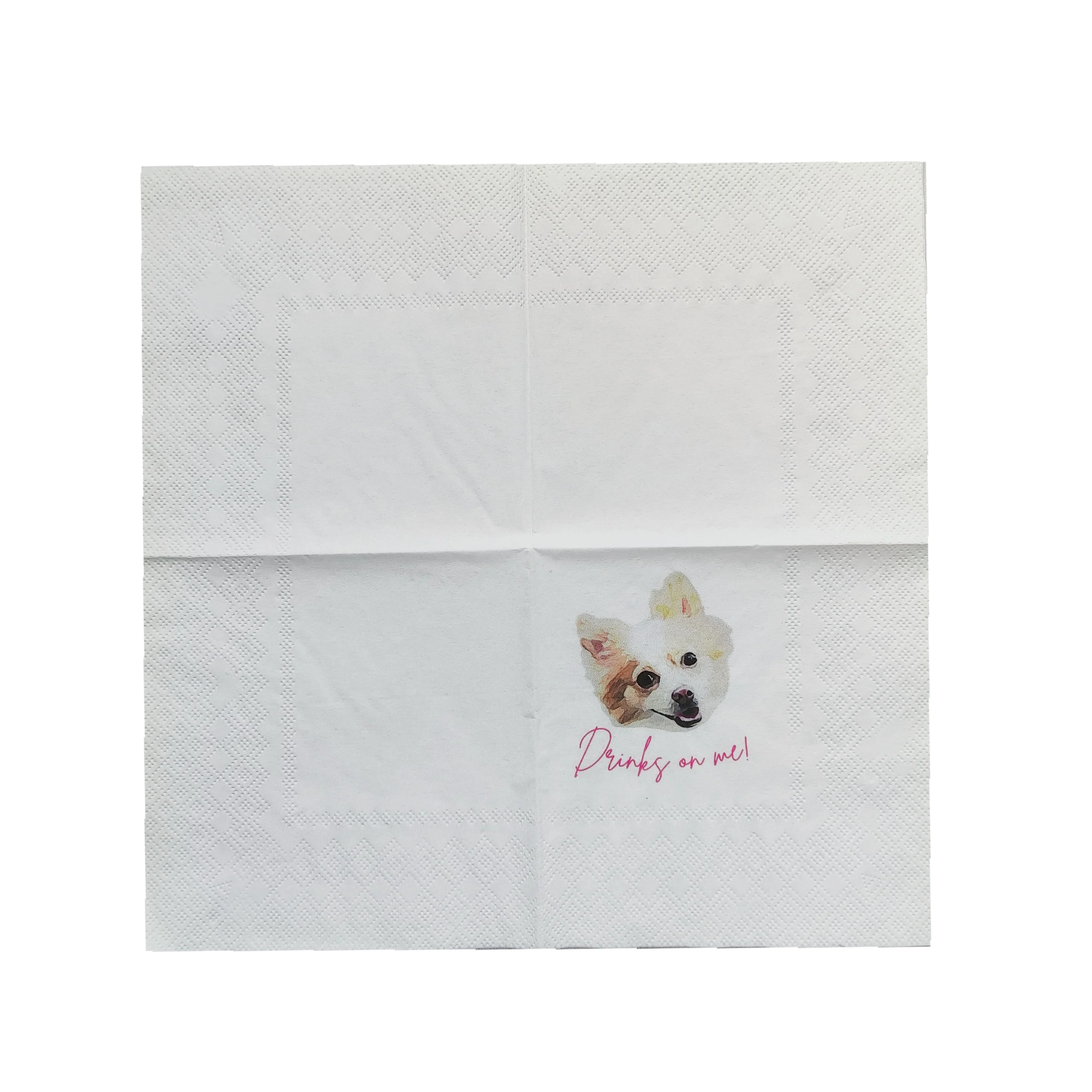 Disposable cocktail paper napkins 2 Ply black beverage napkins restaurant event bar party wedding napkins