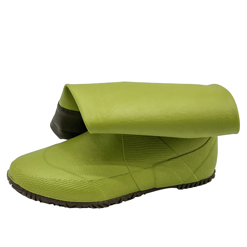 Waterproof Soft Folded Natural Rubber Rain Boots for women