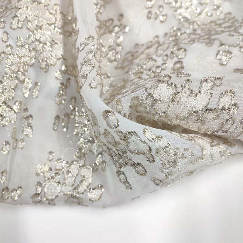 
 Люрекс шелковой ткани металлик жаккардовый Шелковый шифон ткань  