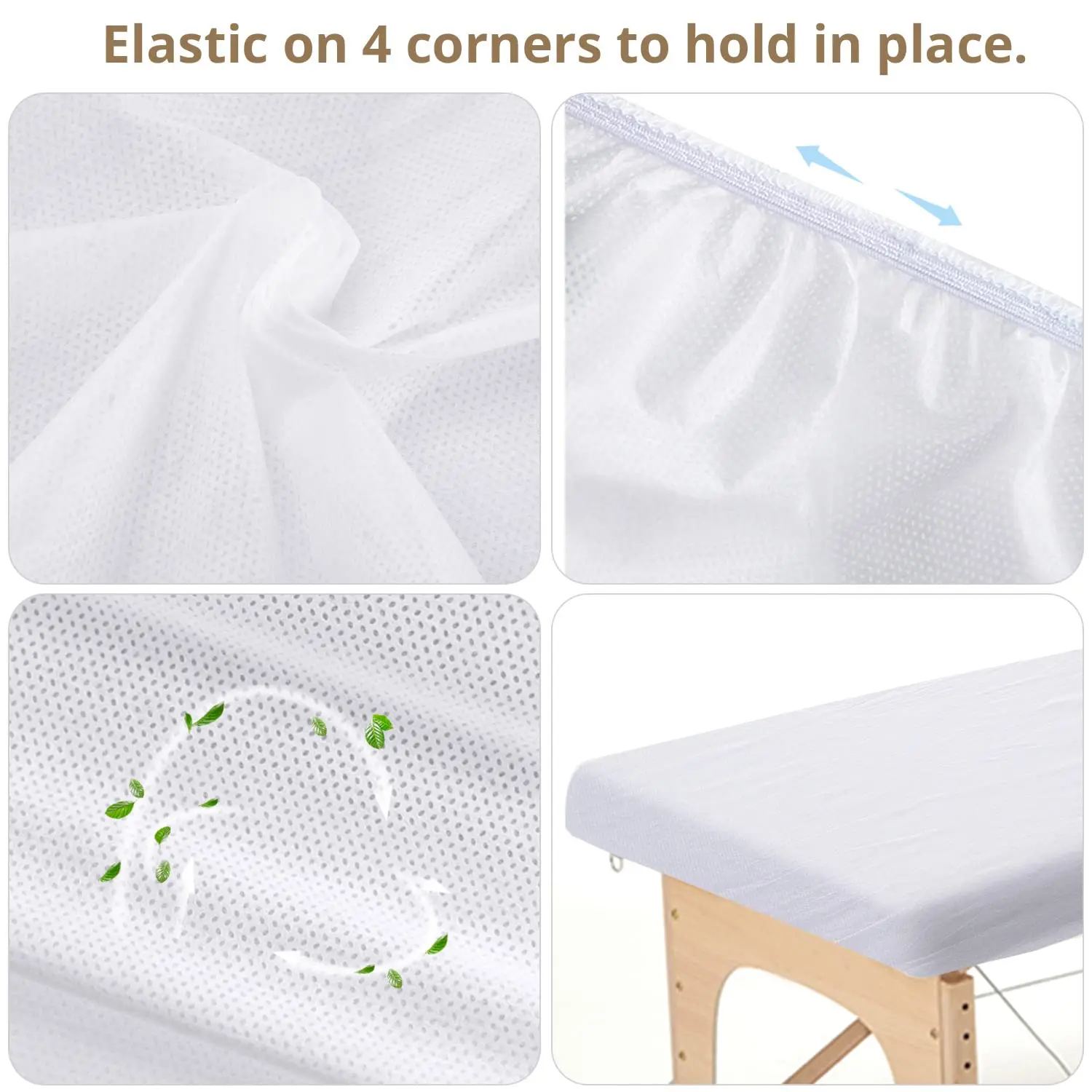 Disposable Fitted Massage Table Sheets Spa Disposable Bed Cover, Breathable Non Woven Fabric Massage Table Protective Cover