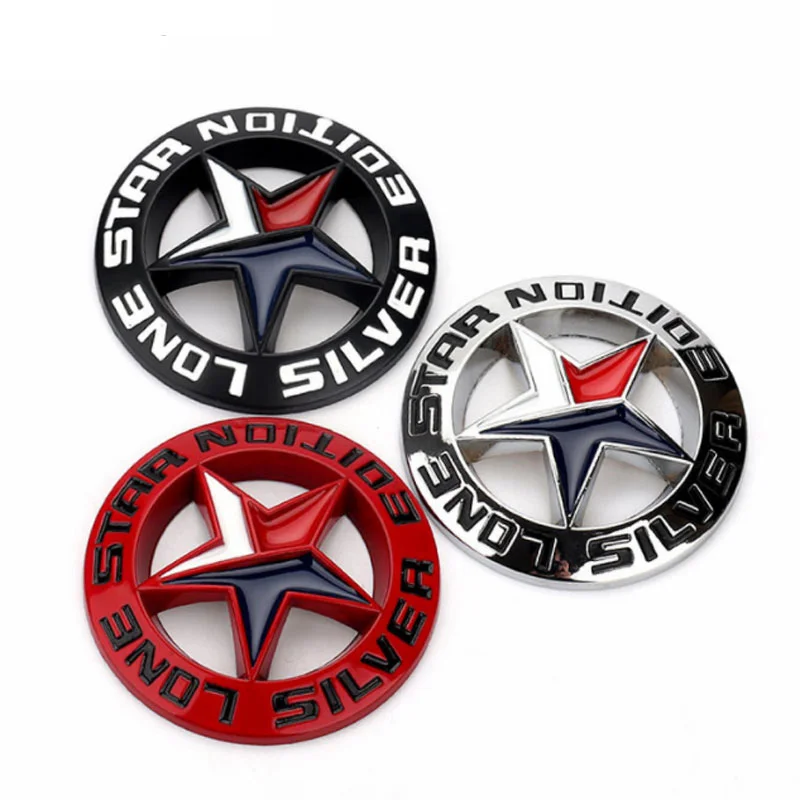 Custom Jeep Lone Star Texas Edition Off-Road Modified Car Logo Badge Metal Car Stickers for Business/Luxury Style