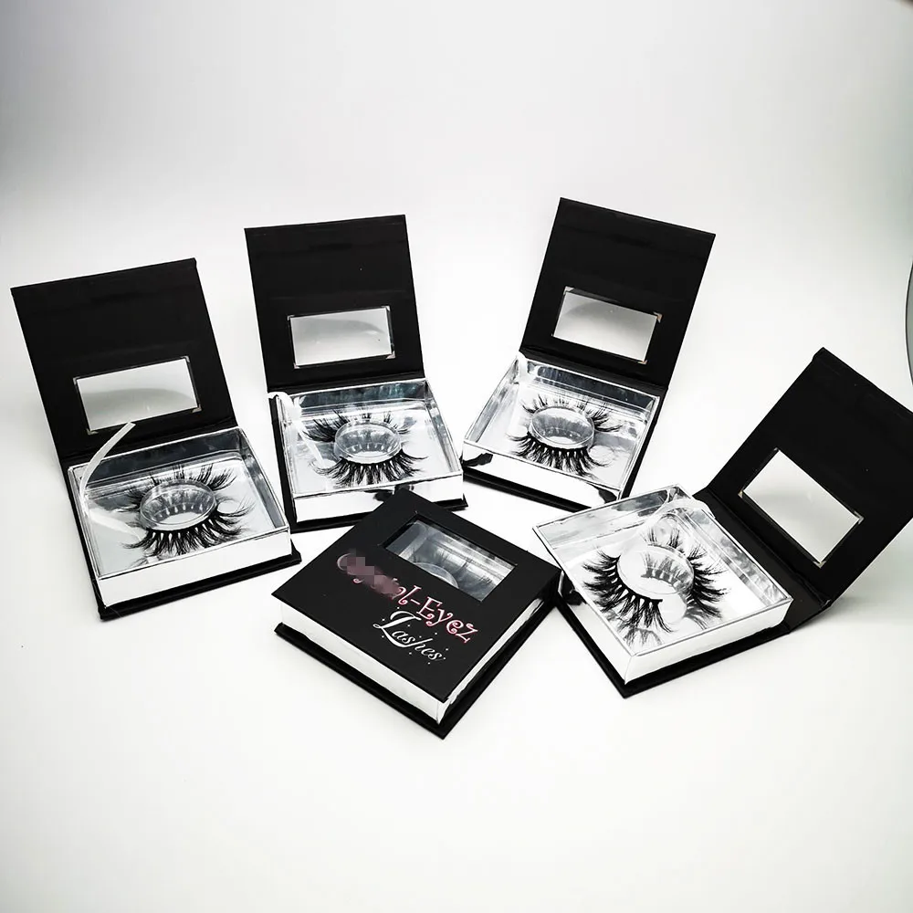 OEM Manufacture Black Square Private Label Custom Magnetic False Eyelash Packaging Box Wholesale