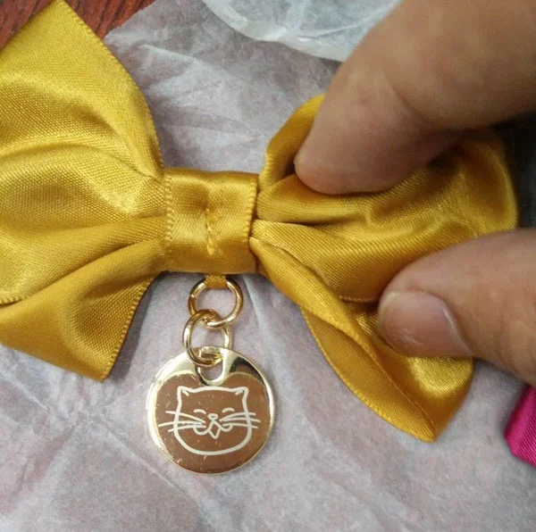 Cusomzied soft enamel design cat charm name pendant metal dog collar tags