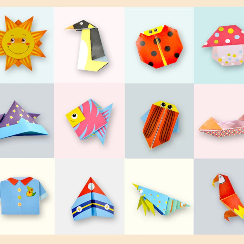 HOYE CRAFTS Cartoon Animal Handcraft Paper Art Colorful Creative Origami Paper DIY Toy