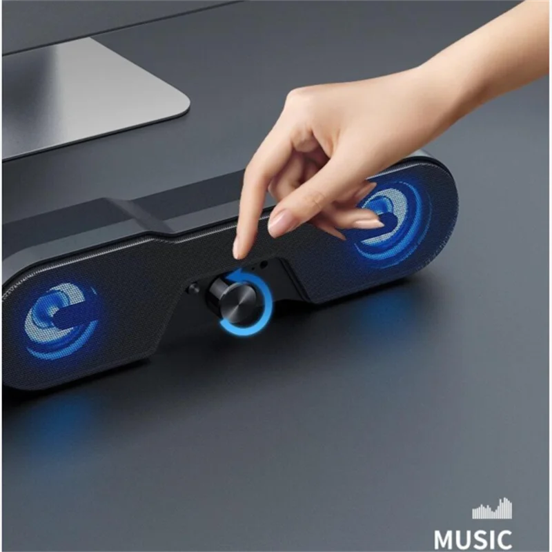 Hot Sale Led Colorful Multimedia Dual Horn Home Theater 3d Surround Stereo USB PC Computer Gaming Speakers