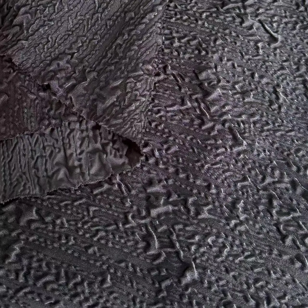 new spring chiffon pressed crumpled fabric 3 dimensional embossed elastic jacquard dress fabric material