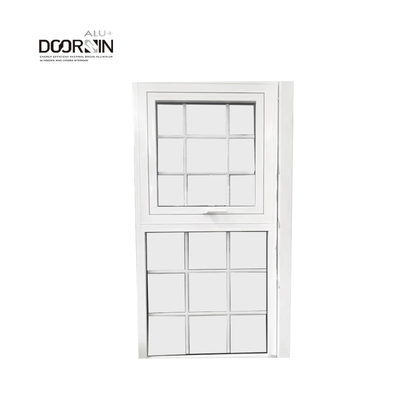 Doorwin Modern Virginia thermal break aluminum vertical sliding hollow glass dust proof awning windows