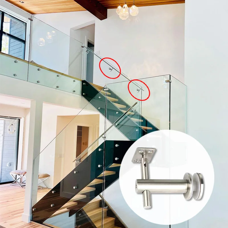 Best Selling Stainless Steel 304/316 Material Matte Black Stair Handrail Bracket  For Office Stair Railing Accessories