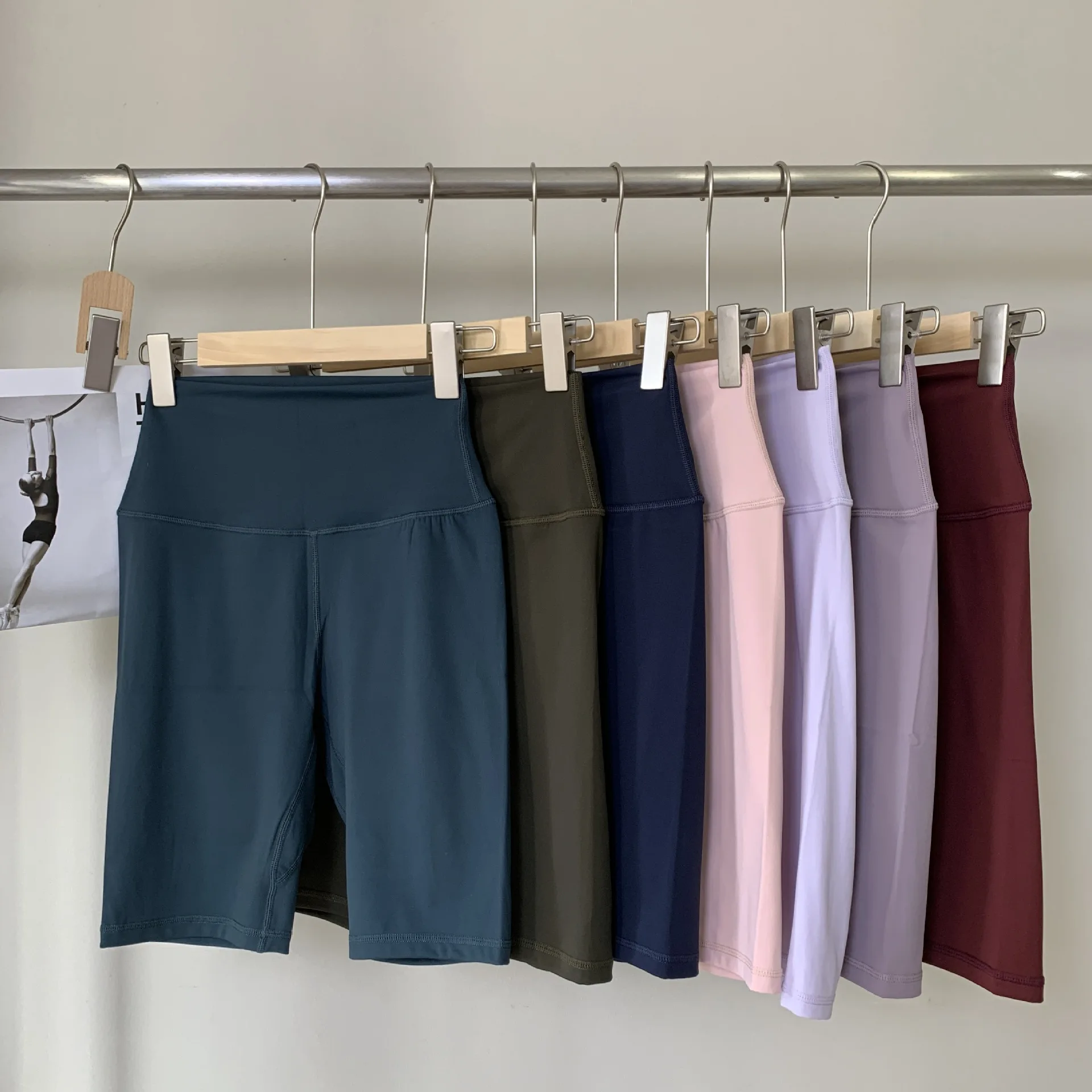 Yoga Shorts Lightly Sanded Original 8-inch Sports High Waist Hip Cropped Fitness Pants Women Wear