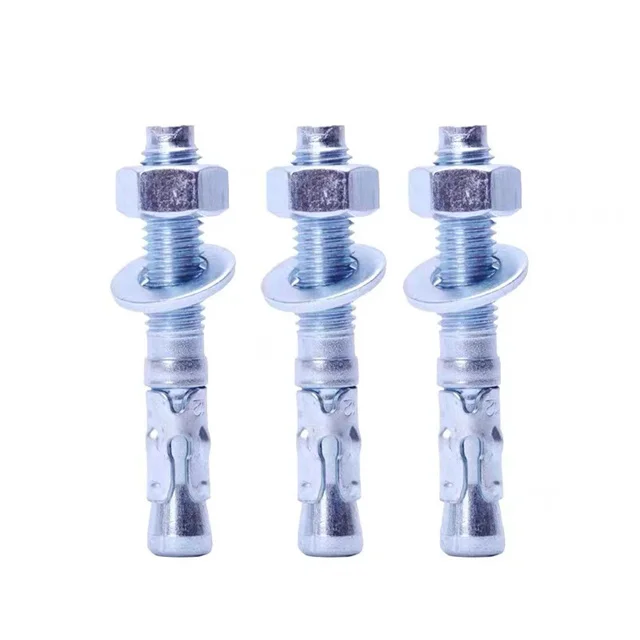 China factory wholesale top quality blue white 8.8 10.9 zinc plated carbon steel stainless steel sleeve wedge anchor bolt M8*100