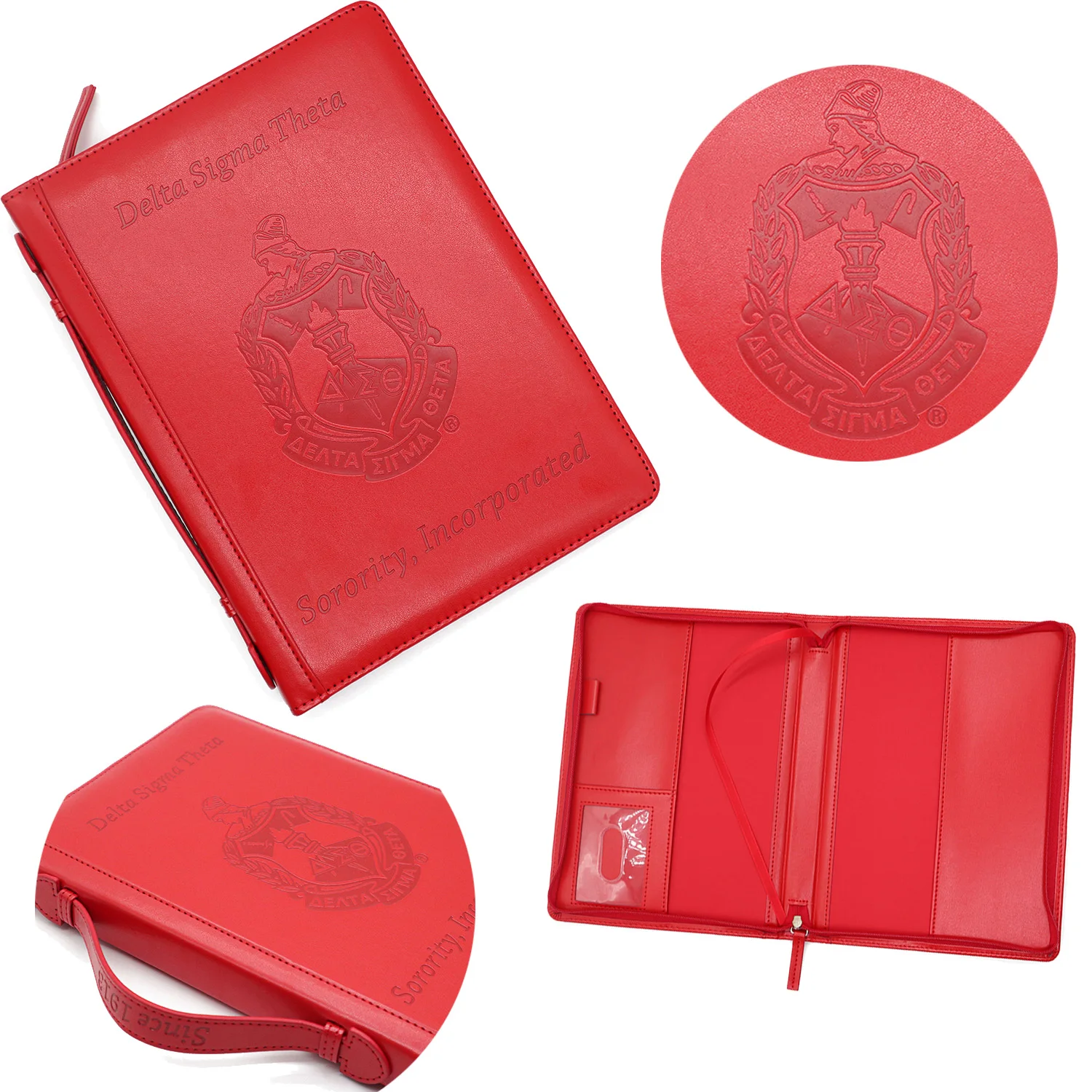 All Greek Groups Sorority Fraternity Delta Red Embossed Leather Ritual Book Covers