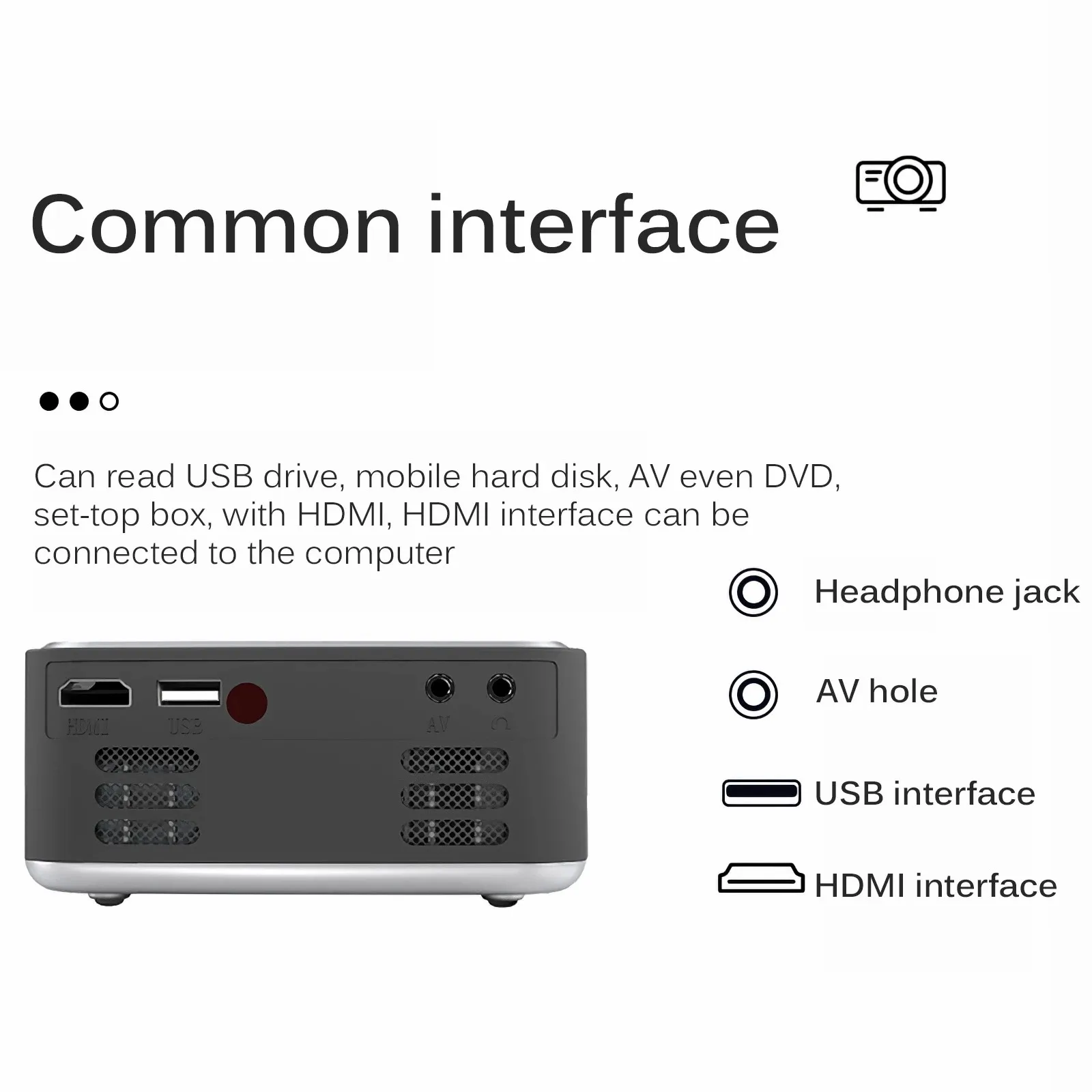 Spot T20 mini projector home HD 1080P portable micro led mobile phone screen home projector spot