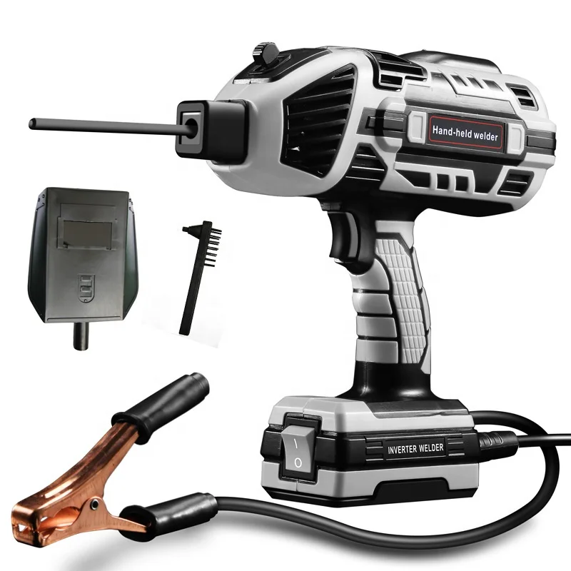 Hand-held portable arc welding machine welder gun suitable for 3.2/2.5mm Wire rods with alligator clip/power cable/steel brush