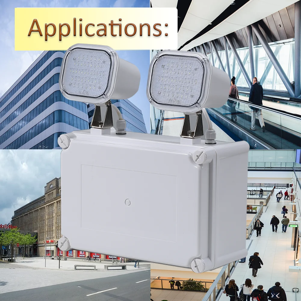 Ni-cd Battery 6V/4.5Ah  IP65 Waterproof High Lumen 2x6W LED Twin-spot Emergency Light for hotel