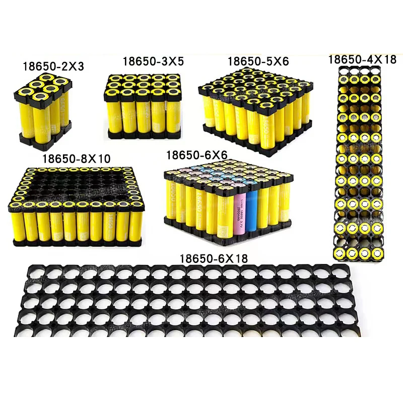 OEM Black Liion Battery Pack Holder Material 18650 Battery Brackets 18650 Cylindrical Battery Cell Holder Bracket