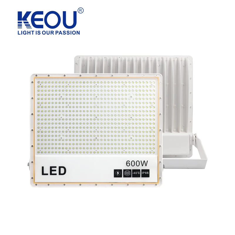 high quality chip SMD 3030 IP66 waterproof tempered glass aluminum Lens type 600W flood light for outdoor lighting