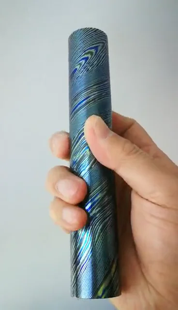 
Mokume gane Ti/Zr damascus bar Zirconium timascus mokuti bar Rod stock damascus price per kg 