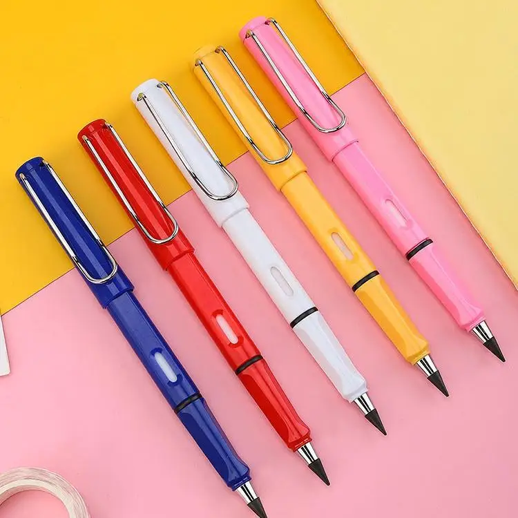 Plastic Clip Color Eco Free Non Sharpened Break Forever Tip Nib No ink Lead Break Hard Long time use Eternal pen inkless Pencil