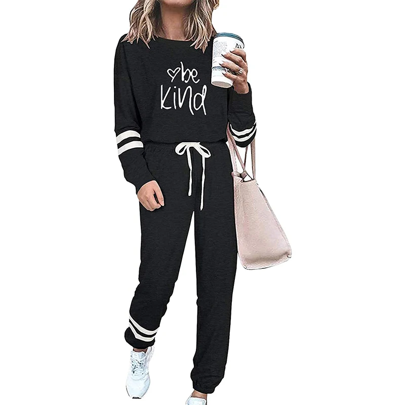 Fall 2 Piece Set Women Clothing Polyester Women Casual Set Two Piece PantsampTop