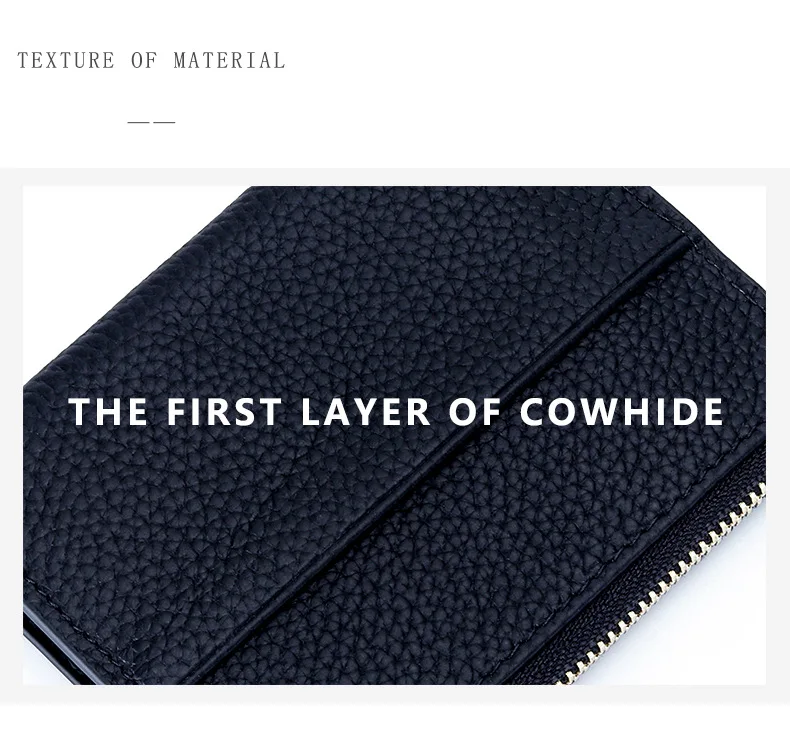 Wholesale Cow Leather Card Wallet for Women Suitable Daily Multi Compartment Zipper Pocket Luxury Simple Design Short Purse