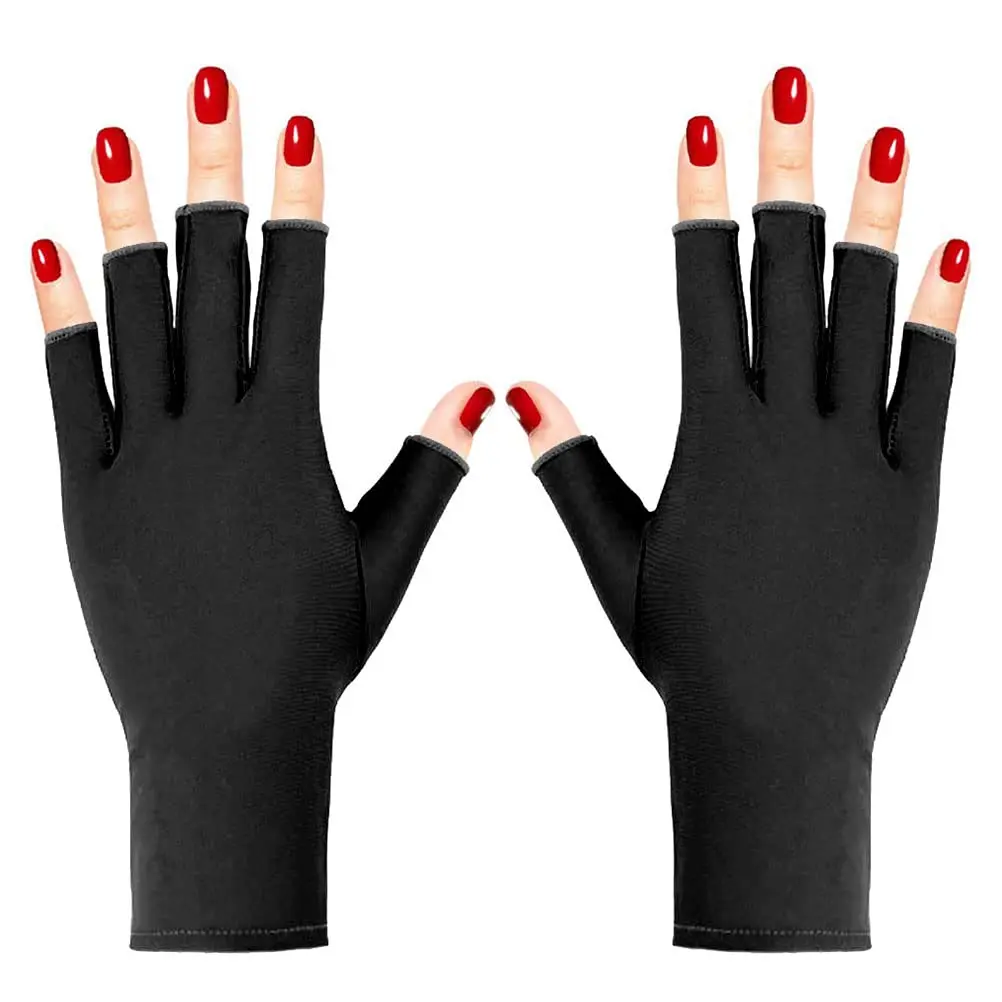 UV Gloves for Nail Lamp Light Manicure Gloves  UV Protection Fingerless Gloves for Nail SALON