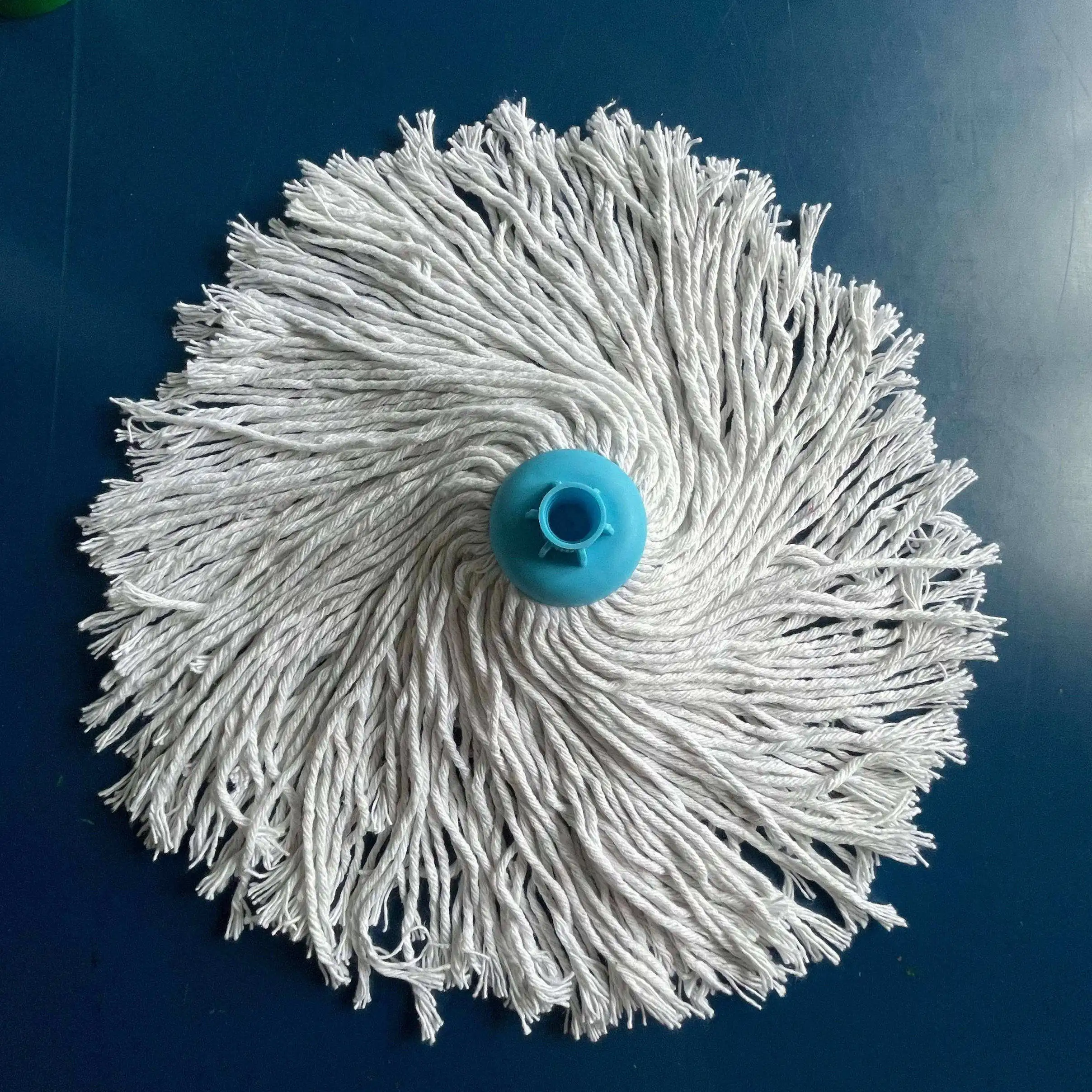 China Factory Making Machine Mop With Wood Mop Stick Round Cotton Mop With Wooden Handle