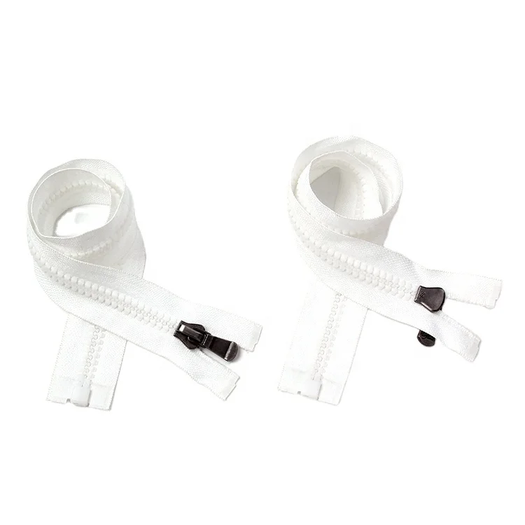 Высококачественная популярная белая пластиковая молния для одежды