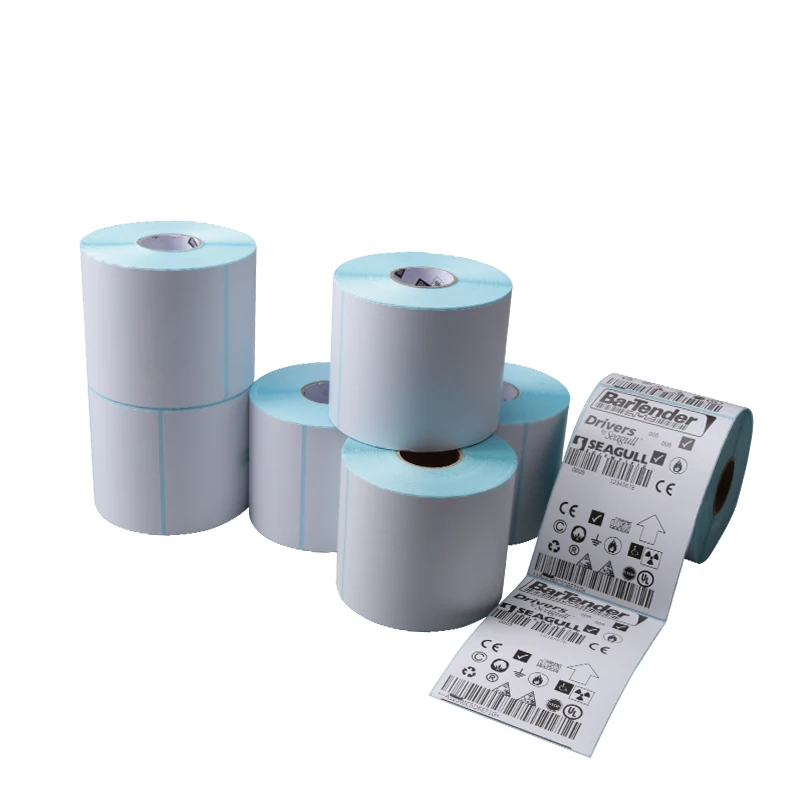 Direct Thermal Shipping Labels Custom Waterproof Barcode Stickers 4x6 Heat Sensitive Paper Adhesive Shipping Labels Label